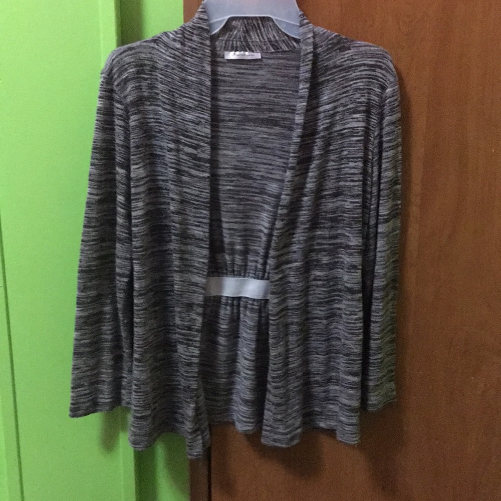 Brown and white cardigan